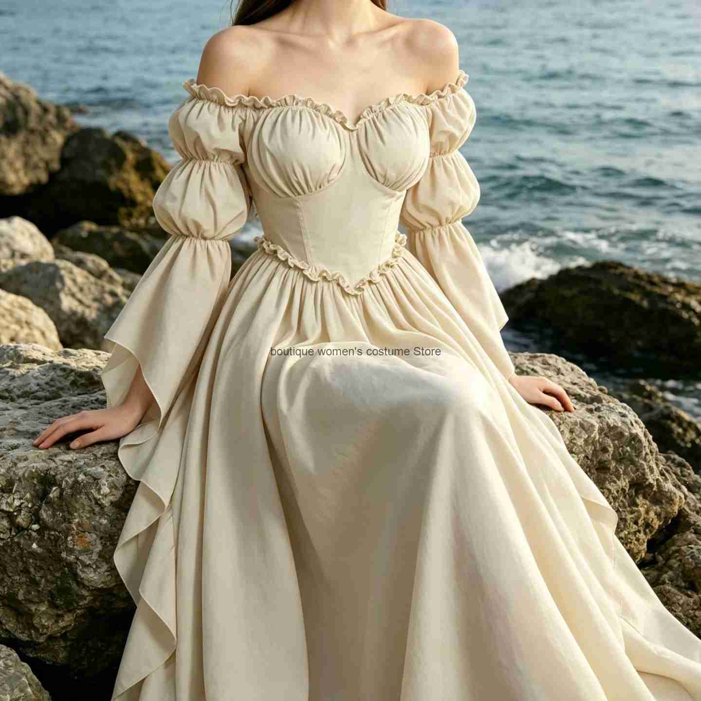 Medieval Renaissance Dress Women - فستان جديد بتصميم العصور الوسطى والرونيسنس