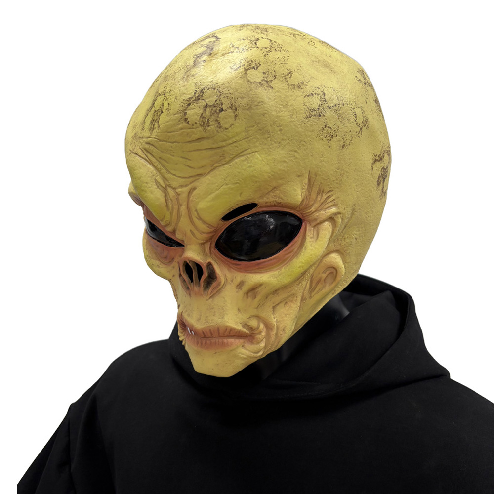 Latex Alien Mask Realistic - قناع جمجمة كائن فضائي واقعي بعيون