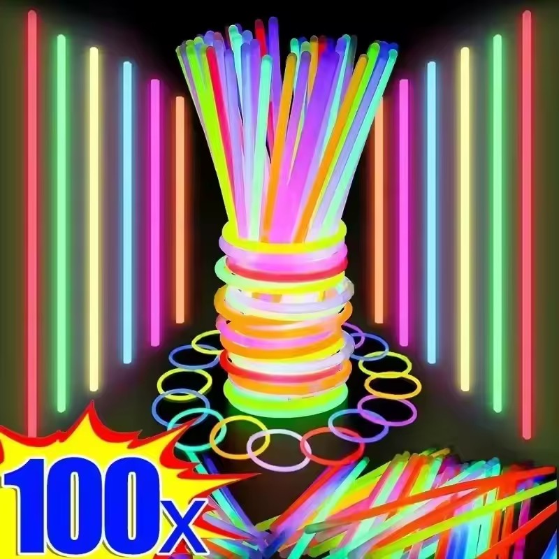 Glow In The Dark Party Glasses - 50/100 قطعة العصي الإسفار حفلة متعدد