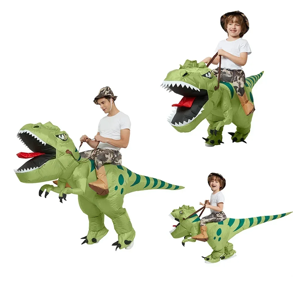 جديد حار بيع مضحك الكبار نفخ ر - مراجعة Inflatable Dinosaur Costume Adult وسعره