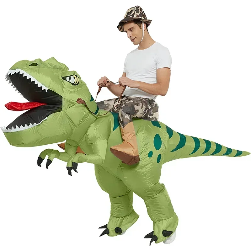 جديد حار بيع مضحك الكبار نفخ ر - مراجعة Inflatable Dinosaur Costume Adult وسعره