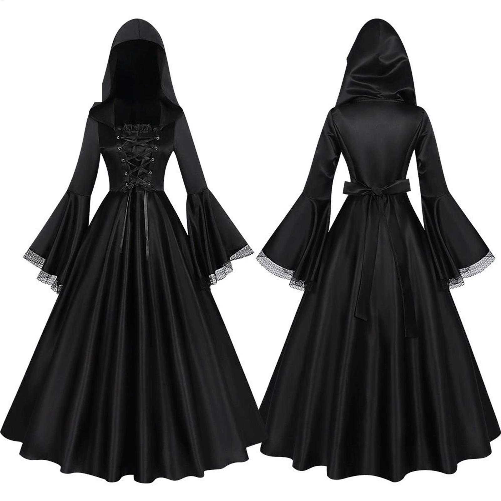 زي ساحرة الهالوين، فستان طويل  - مراجعة Medieval Renaissance Dress Women وسعره