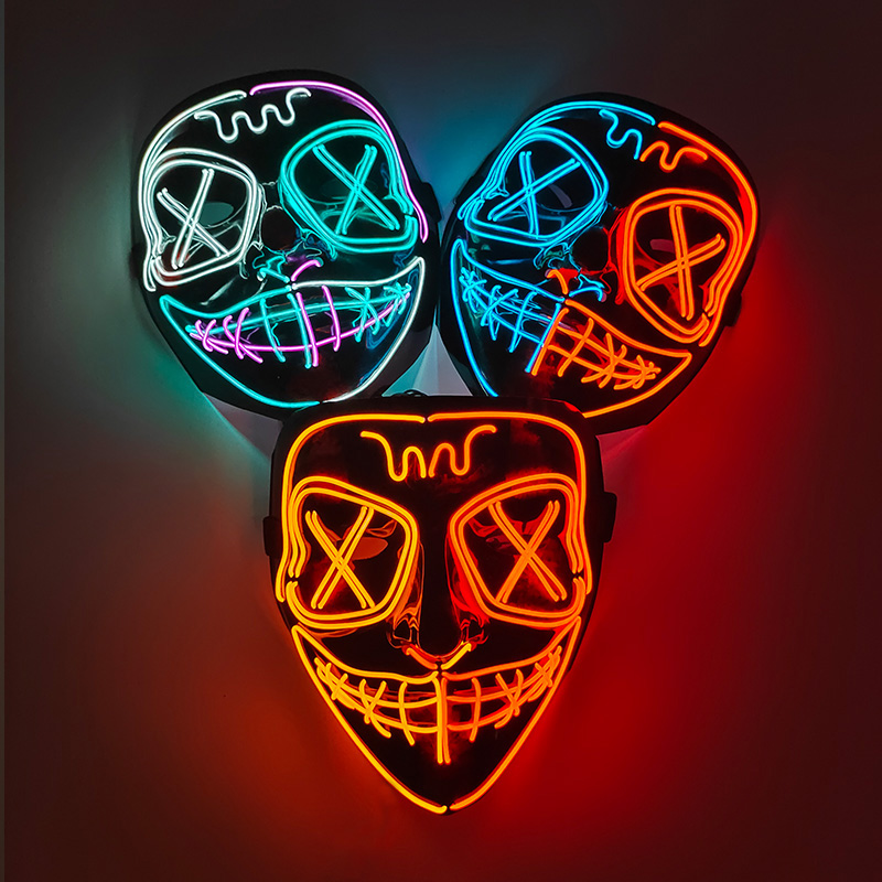 قناع LED متوهج لاسلكي EL نيون  - مراجعة Led Purge Mask Halloween وسعره