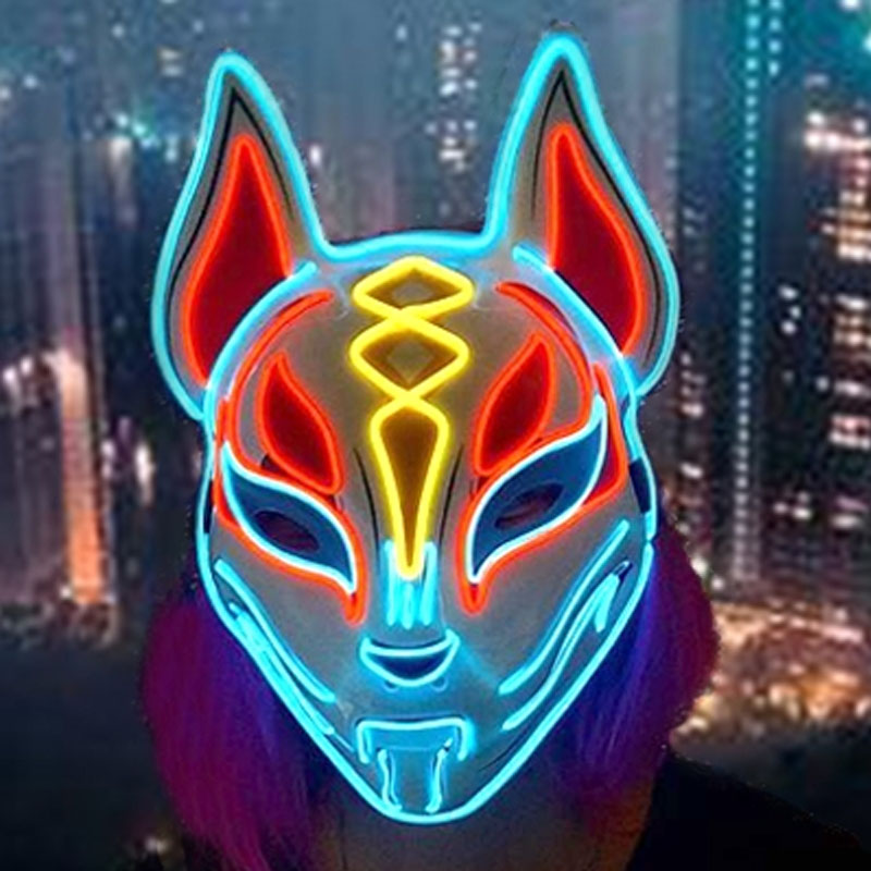 متوهجة شيطان القاتل قناع تأثير - مراجعة Led Purge Mask Halloween وسعره
