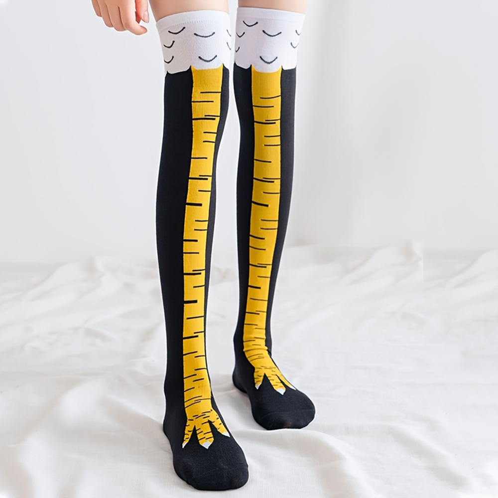 زوج واحد من جوارب نسائية طويلة - مراجعة Funny Chicken Leg Socks وسعره