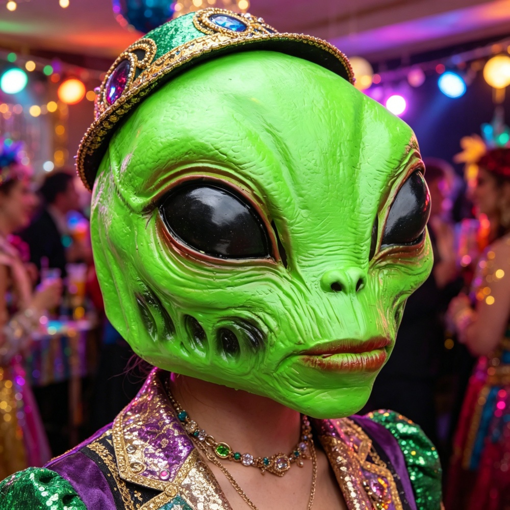 قناع فضائي للهالوين، زي حفلات، - مراجعة Latex Alien Mask Realistic وسعره